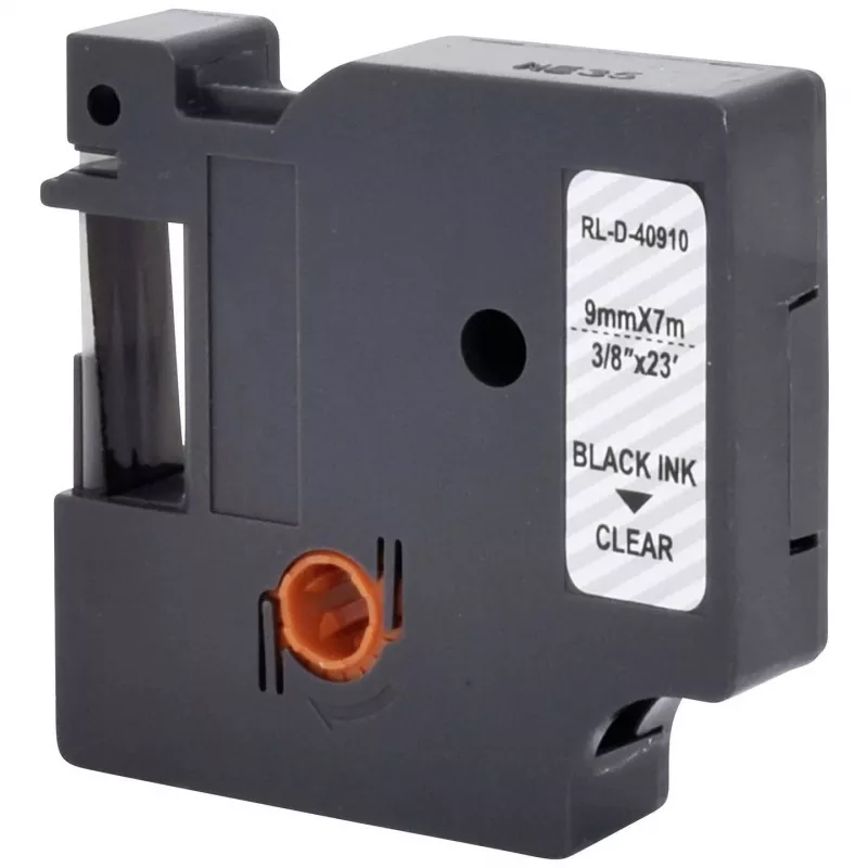 Renkforce RF-LT-D40910 kompatibilná páska na označovanie pre DYMO D1 - 40910, 9 mm, transparentná, čierna, 7 m RF-6027842