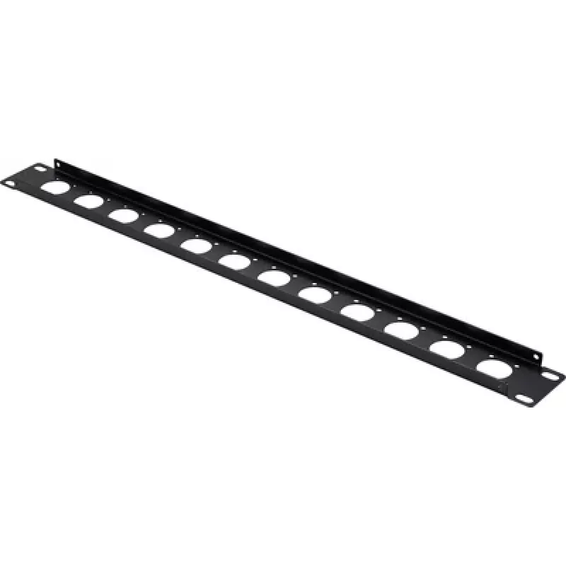 Renkforce predný panel pre 19-palcový 1U 12-portový patch panel pre zásuvky XLR/USB/BNC, čierny (RF-7116962)