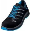 Uvex 69373 Unisex bezpečnostná obuv S1 P SRC, Microvelour, oceľová medzipodrážka, kompozitová špička, čierna/modrá, veľkosť 43 6937343