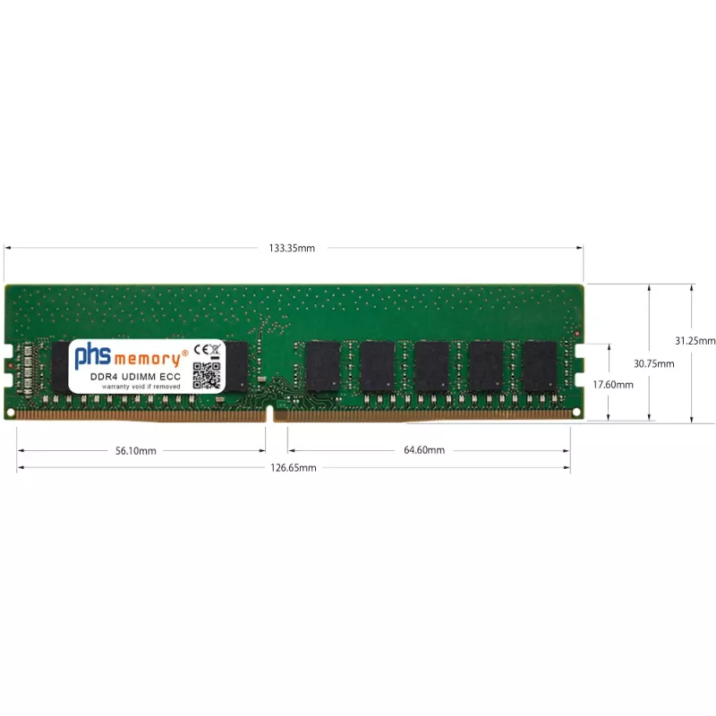 PHS-memory 8GB DDR4 ECC UDIMM 3200MHz PC4-25600E RAM pre MSI D3030b SP540101