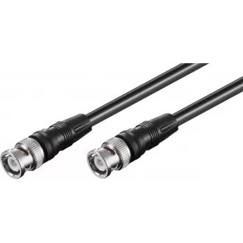 Wentronic Goobay BNC prepojovací kábel, čierny, 2 m - BNC konektor samec na BNC konektor samec (50086)