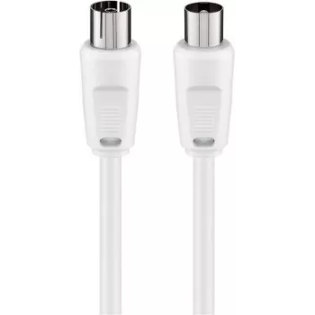 Wentronic Goobay anténový kábel, 100% tienený, biely, 1,5 m - koaxiálny konektor samec na koaxiálny konektor samica (50717)