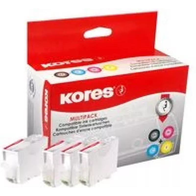 Kores G1577KIT multi-pack atramentových kaziet pre Canon PGI-580/CLI-581 – čierna, azúrová, purpurová, žltá (4 x 12,2 ml)
