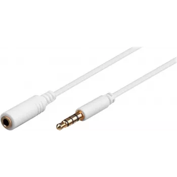 Wentronic Goobay 3,5 mm predlžovací kábel s jack konektorom, biely, 0,5 m, TRRS 4-pin, konektor samec na konektor samica 62359