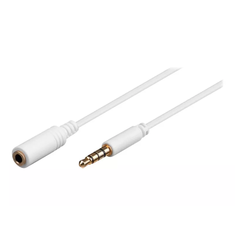 Wentronic Goobay 3,5 mm predlžovací kábel s jack konektorom, biely, 0,5 m, TRRS 4-pin, konektor samec na konektor samica 62359