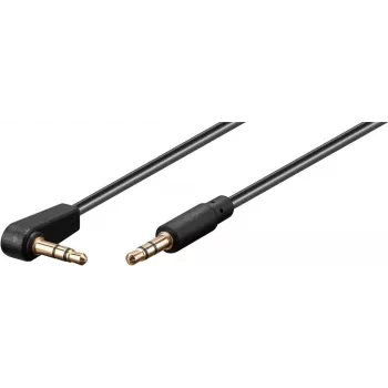 Wentronic Goobay 3,5 mm stereo jack kábel, 1 m, čierny, rovný na 90° zahnutý, konektor samec na konektor samec 67783
