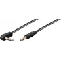 Wentronic Goobay 3,5 mm stereo jack kábel, 1 m, čierny, rovný na 90° zahnutý, konektor samec na konektor samec 67783