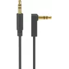 Wentronic Goobay 3,5 mm stereo jack kábel, 1 m, čierny, rovný na 90° zahnutý, konektor samec na konektor samec 67783