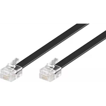 Wentronic Goobay RJ12 modulárny kábel, 6P6C konektor samec-samec, 15 m, čierny 50324