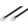 Wentronic Goobay RJ12 modulárny kábel, 6P6C konektor samec-samec, 15 m, čierny 50324