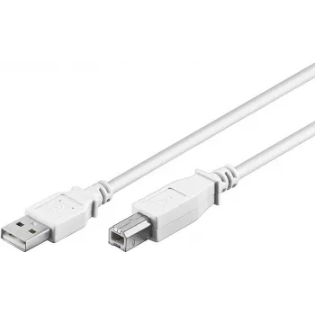 Wentronic 96186 USB 2.0 kábel, USB-A konektor samec na USB-B konektor samec, 1,8 m, biely