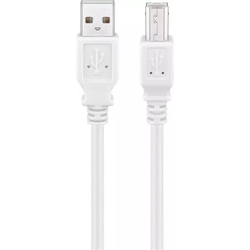 Wentronic 96186 USB 2.0 kábel, USB-A konektor samec na USB-B konektor samec, 1,8 m, biely