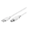 Wentronic 96186 USB 2.0 kábel, USB-A konektor samec na USB-B konektor samec, 1,8 m, biely
