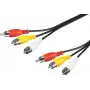 Wentronic AVK 354-300 3,0m 3x RCA konektor samec na 3x RCA konektor samec AV kábel - čierny 50382