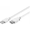 Wentronic USB 2.0 A konektor samec na konektor samica predlžovací kábel 5m biely 96288