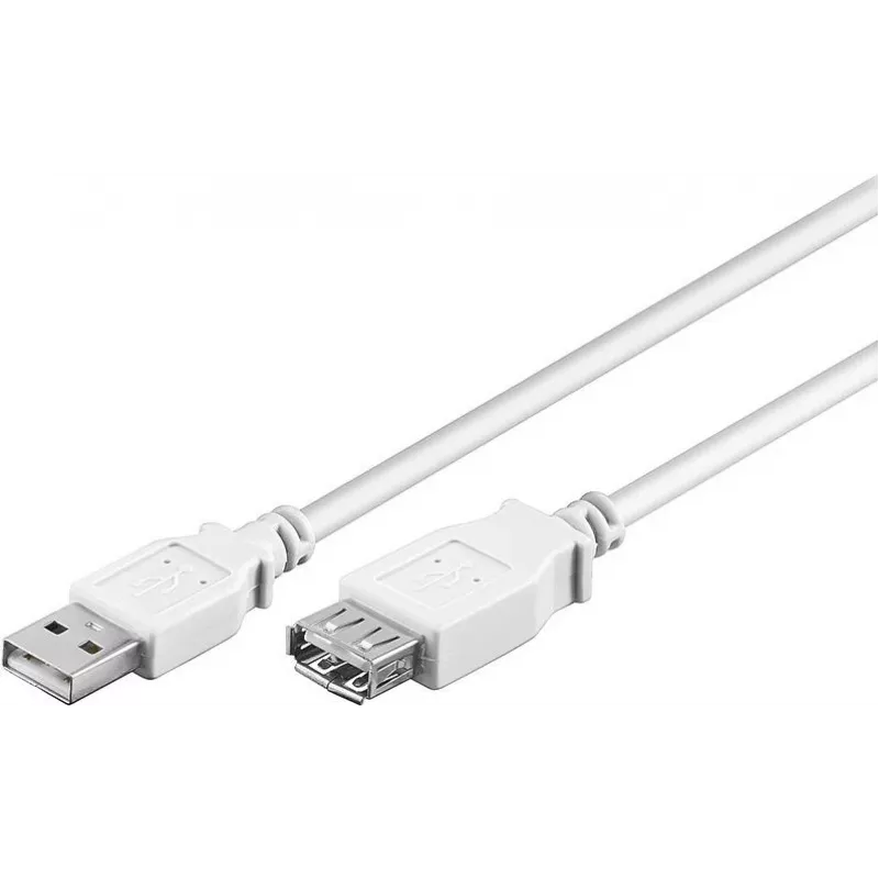Wentronic USB 2.0 A konektor samec na konektor samica predlžovací kábel 5m biely 96288
