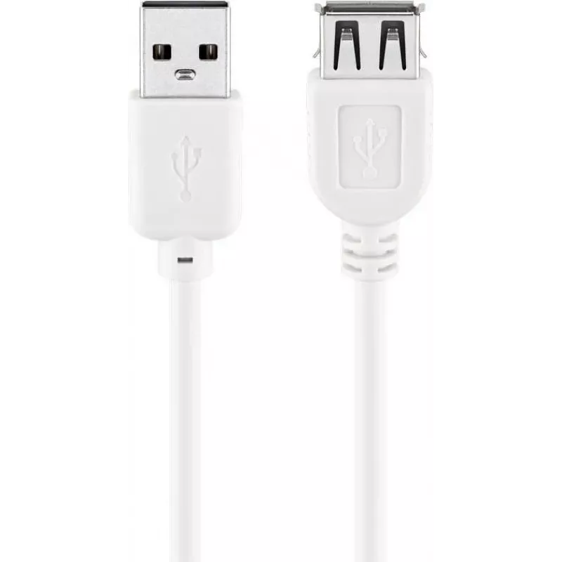 Wentronic USB 2.0 A konektor samec na konektor samica predlžovací kábel 5m biely 96288