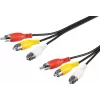 Wentronic Goobay RCA spojovací kábel 5 m, 3x RCA konektor samec na 3x RCA konektor samec 50383