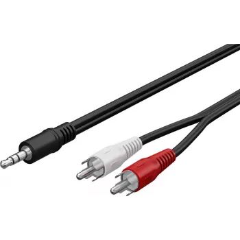Wentronic Goobay 3,5 mm jack na 2x RCA adaptérový kábel, 20 m, čierna 50779