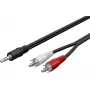 Wentronic Goobay 3,5 mm jack na 2x RCA adaptérový kábel, 20 m, čierna 50779