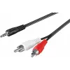 Wentronic Goobay 3,5 mm jack na 2x RCA adaptérový kábel, 20 m, čierna 50779