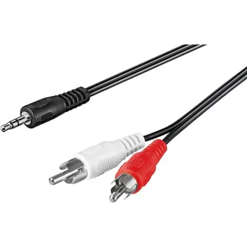 Wentronic Goobay 3,5 mm jack na 2x RCA adaptérový kábel, 20 m, čierna 50779