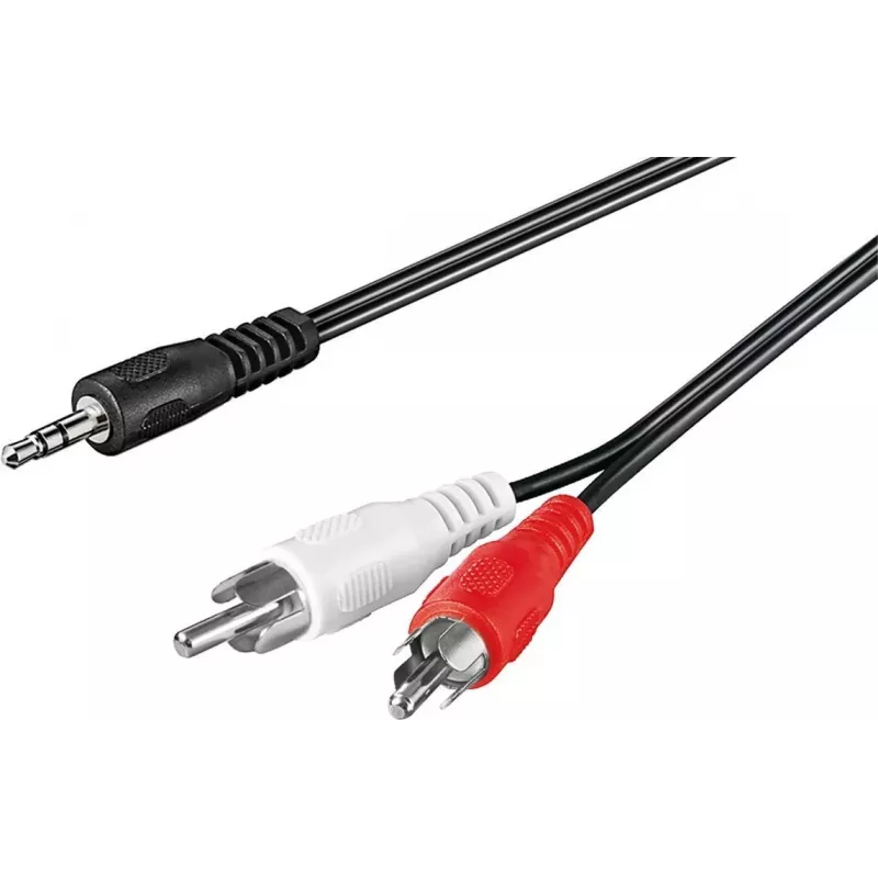 Wentronic Goobay 3,5 mm jack na 2x RCA adaptérový kábel, 20 m, čierna 50779