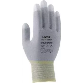 Uvex Unipur Carbon nylonové pletené ochranné rukavice, PU povrch na dlani a končekoch prstov, ESD bezpečné, veľkosť 8 6055608