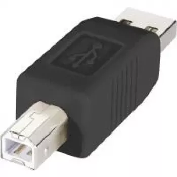 Renkforce USB 2.0 adaptér A samec na B samec, pozlátené kontakty, čierny