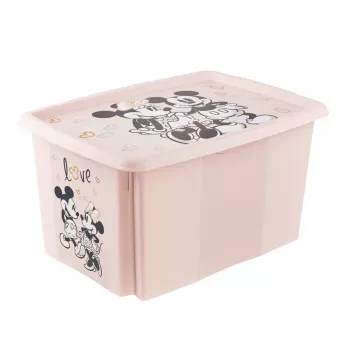keeeper úložná krabica Karolina Minnie, 45 litrov, stohovateľná a vkladateľná krabica s vekom, polypropylén, Nordic Pink, 1 kus 1223958124700