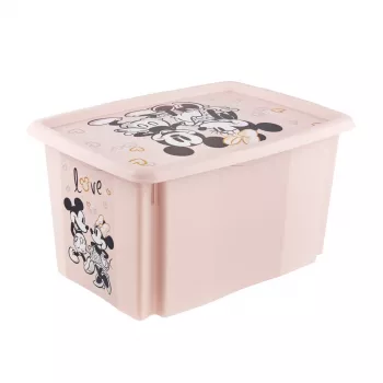 keeeper úložná krabica Karolina Minnie, 45 litrov, stohovateľná a vkladateľná krabica s vekom, polypropylén, Nordic Pink, 1 kus 1223958124700