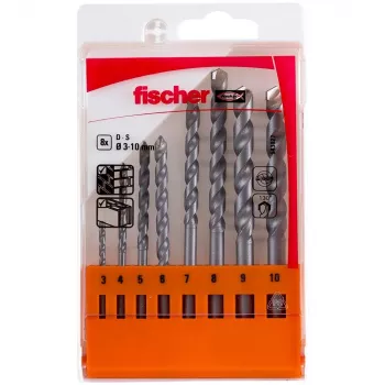 Fischer D-S 543027 sada vrtákov do kameňa so špirálou, 8-dielna