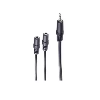 shiverpeaks BASIC-S audio Y adaptér kábel, 3,5mm stereo konektor samec na 2x 3,5mm stereo konektor samica, 0,2m, čierny BS30761