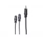 shiverpeaks BASIC-S audio Y adaptér kábel, 3,5mm stereo konektor samec na 2x 3,5mm stereo konektor samica, 0,2m, čierny BS30761