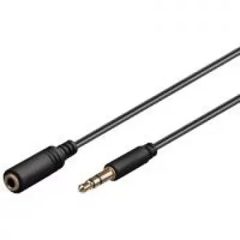 Wentronic Goobay 3,5mm predlžovací kábel jack, čierny, 1 m - 3,5mm konektor samec na 3,5mm konektor samica, stereo (97113)