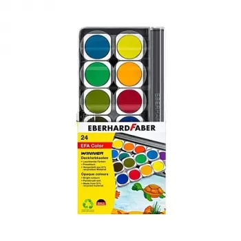 Faber-Castell Eberhard Faber Winner vodové farby, 24 žiarivých farieb, priehľadné odnímateľné veko slúži ako miešacia paleta 578324