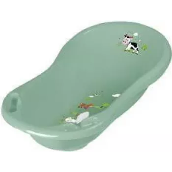 keeeper kids detská vaňa Maria Funny Farm, Nordic Green, so zátkou a dvoma úložnými priehradkami, polypropylén 1842631506300