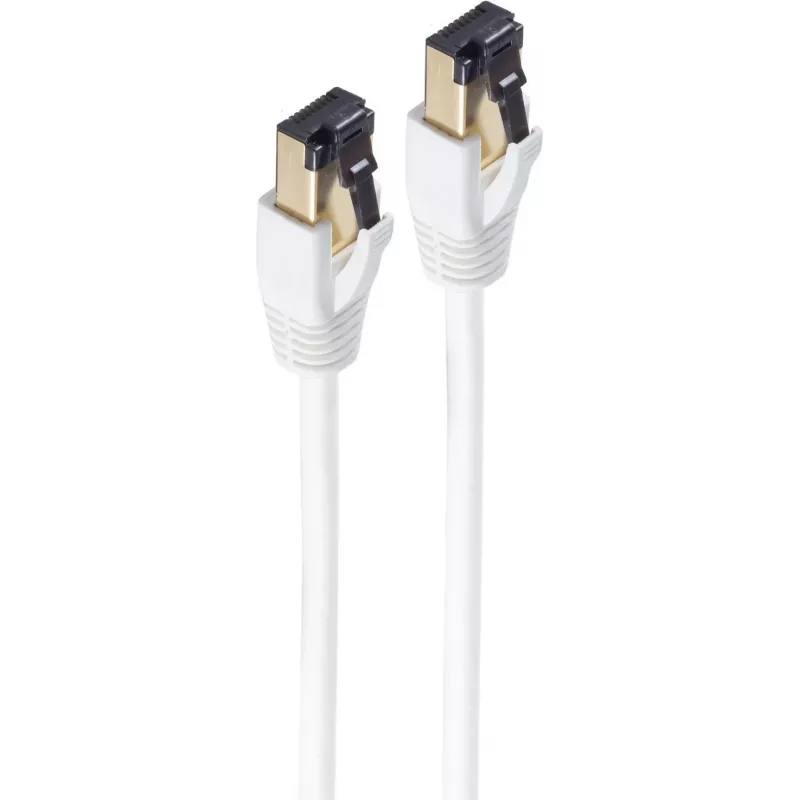 SHIVERPEAKS BASIC-S Cat.8 F/FTP patch kábel, 5 m, biely, RJ45 na RJ45, 40 Gbps, 2000 MHz, 568B BS08-41056