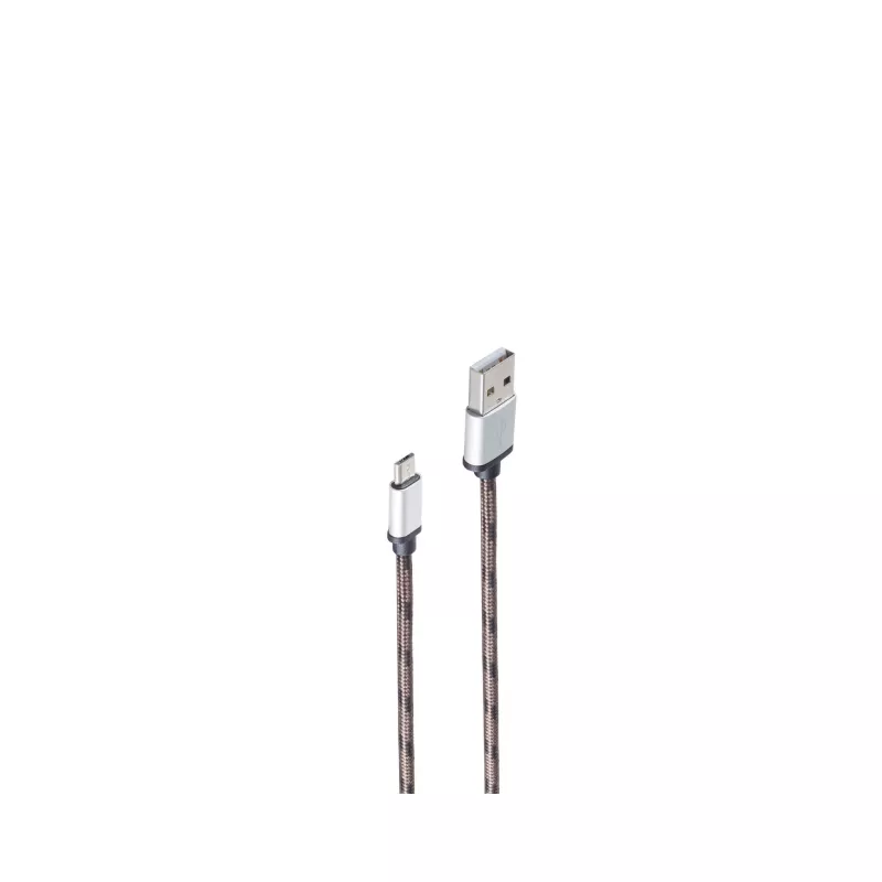 shiverpeaks BS14-50079 USB 2.0 kábel, USB-A na Micro-USB B, 0,9 m, hnedý