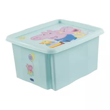 keeeper úložná krabica karolina Peppa Pig, 24 litrov otočná/stohovateľná krabica s vekom, PP, akvamarínová, 1 kus 1223762433600