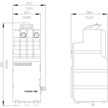 SIEMENS podpäťový spúšťač 208-230V AC 50/60 Hz pre 3VA výkonový istič (3VA99080BB25)