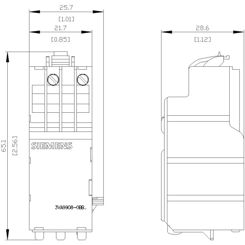 SIEMENS podpäťový spúšťač 208-230V AC 50/60 Hz pre 3VA výkonový istič (3VA99080BB25)