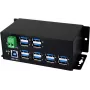 EXSYS EX-1112HMS 12-portový USB 3.2 Gen 1 priemyselný DIN lištový hub