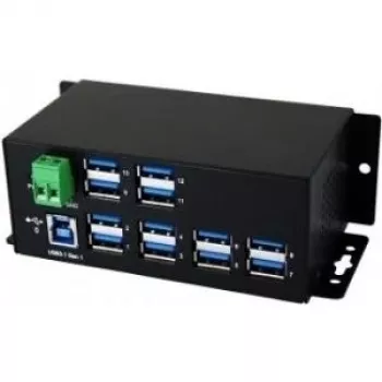 EXSYS EX-1112HMS 12-portový USB 3.2 Gen 1 priemyselný DIN lištový hub