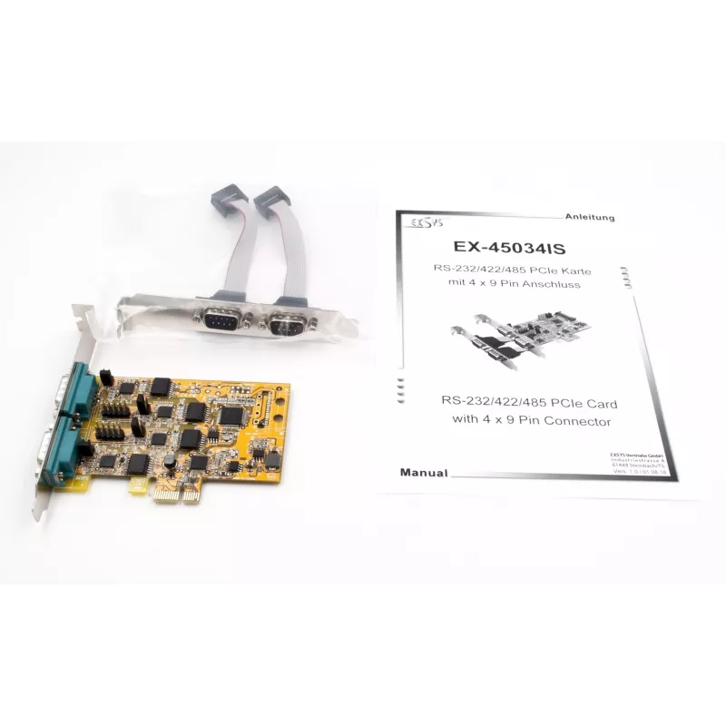EXSYS EX-45034IS 4-portová RS-232 PCI Express sériová karta s 2,5kV optickou izoláciou