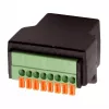 EXSYS EX-49112 RJ45 konektor samica na 8-Pin terminálový blok adaptér s tlačidlom, CAT.5e