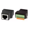 EXSYS EX-49112 RJ45 konektor samica na 8-Pin terminálový blok adaptér s tlačidlom, CAT.5e