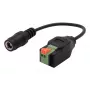 EXSYS DC konektor samica 5,5x2,1mm na 2-pólový svorkový blok adaptérový kábel s tlačidlom, 15cm EX-49141