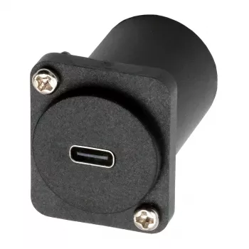 EXSYS D-typ USB-C konektor samica na samicu adaptér, USB 3.2 Gen 1, panelová montáž, čierny (EX-49158)