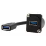 EXSYS EX-49165 D-typ vstavaný USB-A konektor samica na samicu káblový adaptér, USB 3.2 Gen 1, 20 cm